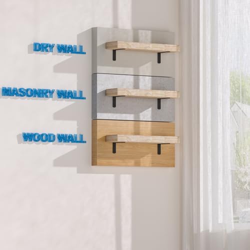 8Pcs Shelf Brackets, Black 4inch Floating Shelf Bracket, Wall Mounted Support,Heavy Duty Floating Shelf Bracket - size: 4inch, style: 8PCS