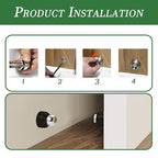 Powerful Magnetic Doorstop - 2 Pcs Stainless Steel Mini Door Stopper, Heavy Duty Magnetism Door Holder for Bedroom Bathroom Kitchen Home Office (Black)