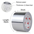 BOMEI PACK Aluminum Foil Tape,Heavy Duty Metal Foil Tape,High Temperature Silver Duct Tape,Perfect for Sealing & Patching,HVAC,Air Ducts,Insulation and Metal Repair (6 Inch) - size: 6 Inch x 30 Yards