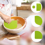 3 Pieces Food Dough Scraper, Plastic Multi - Purpose Kitchen Pastry Cutting Tool, Flexible Bowl Scraper with Curved Edge, Cake Baking Bench Scraper