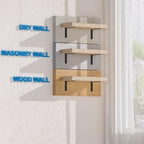 4Pcs Shelf Brackets, Black 6inch Floating Shelf Bracket, Wall Mounted Support,Heavy Duty Floating Shelf Bracket - size: 6inch, style: 4PCS