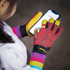 Kids Genuine Leather Work Gloves Age 2-12, Touchscreen, Reflective - color: Red, size: Large (10-12 Years Old)