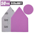 320 Grit Sandpaper, Triangle Sanding Sheets, Fits Milwaukee M12 Fuel Sander - style: 320 Grit