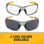 DEWALT DPG112-1D Miter™ Premium Vented No-Slip Safety Glasses – Clear Lens – Vented Frame & Lenses – Rubber Temples & Nosepiece – 1 Pair - color: Gray/Yellow / Clear, size: One Size