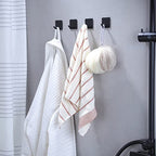 YIGII Adhesive Towel Hooks - 4 Pack Towel Hooks for Hanging Robes Coat Hooks Stick on Wall Hooks Stainless Steel, Matte Black - color: Matte Black