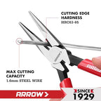 ARROW 6" High Leverage Needle Nose Pliers, Long Nose Pliers - size: 6 INCH