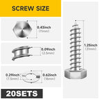 (20Sets) 1/4" x 1-1/4" Hex Head Lag Bolts, Heavy Duty Lag Screws with Washers, 304 Stainless Steel Bolts 18-8, Lag Screws Wood Screws, Partial Thread Bright Finish, 1/4 Bolt by Mywish - size: 1/4 x 1-1/4" (20 set)