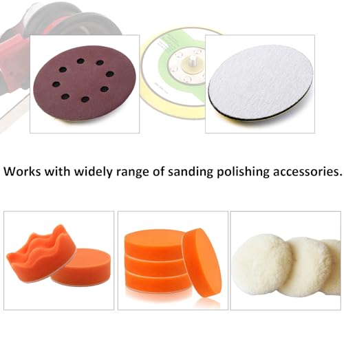1Pcs 5in Hook and Loop Flexible Backing Pad, 5" Sanding Back Pad 5/16" 24 Thread for Air Orbital Sander and Pneumatic Polisher - style: 5inch