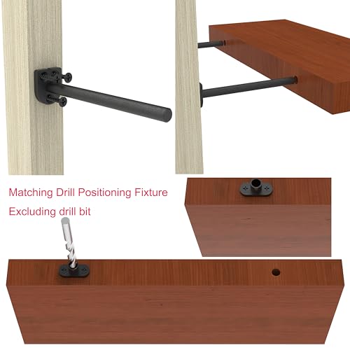 10 Inch Heavy Duty Floating Shelf Brackets 4 Pack, 1/4" Thick Solid Steel Hidden Blind Support, Fits Wood Studs, Holds 200 lbs, Invisible Hardware DIY Kit for Custom Shelving, Black - size: 10 Inch, style: Black 4 Pack