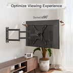 ELIVED Long Arm TV Wall Mount for Most 26-65 Inch TVs, 37.4 Inch Long Extension TV Mount Swivel and Tilt, Max VESA 400x400mm, Full Motion Wall Mount tv Bracket Holds up to 77 lbs. (Pack of 2) - size: Indoor Arm: 37.4" (Pack of 2)