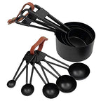 Black Stainless Steel Measuring Cups and Spoons Set, 9PCS - color: Black-9pcs