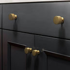 RZDEAL 4pcs Solid Brass Cabinet Knobs Pulls Cabinet Drawer Dresser Gold Knobs Modern Handles (1-1/8"x1-1/8/28mmx28mm),Brushed Brass Finish - color: Gold, size: 1-1/8 Inch
