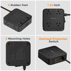TESSAN Surge Protector Power Strip with 900J Surge Protection, 10 Ft, Black - color: Black with 1 USB C, size: 10 feet