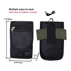 Belt Tool Pouch Holster, Multitool Organizer Pouch for EDC Gears Cellphone Case, Maezar Utility Sheath Bag, Nylon Tactical Tool Bag for Men, Small Pocket Phone Holder with D-Ring, Zipper (Loop Black)