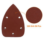 Mouse Detail Sander Sandpaper, 320 Grit, 140mm, 50 Pcs - size: 320 Grit - 50 Pcs
