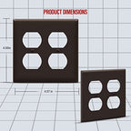 ENERLITES Double Duplex Outlet Covers Wall Plate, 2-Gang, 1 Pack, Brown - color: Brown, size: Screw