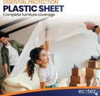 20 Pack 12 x 9 ft Extra Large Plastic Drop Cloth for Painting - size: 20 Pack-Standard