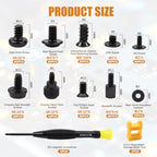 mankk 400PCS PC Screws & Standoffs for Motherboard SSD Fan Case DIY Repair - color: Black