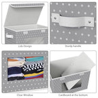 Univivi Fabric Foldable Storage Boxes with Lids, 4 Pack, Gray Star - color: Grey Star