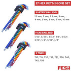 FESA Jumbo Hex Key Allen Wrench Set 29-Piece Torx - style: With Foam Tray