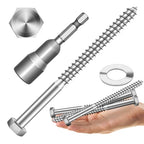 (4Sets) 1/2" x 6" Hex Head Lag Bolts, Heavy Duty Lag Screws with Washers, 304 Stainless Steel Bolts 18-8, Lag Screws Wood Screws, Partial Thread Bright Finish, 1/2 Bolt by Mywish - size: 1/2 x 6" (4 set)