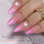 Double Rhythm 15ML Glitter Gel Polish Shimmer Reflective Holographic Color Magnetic for Nail Art Salon DIY at Home (Hot Pink-B1141) - color: Pink
