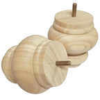 4 Inch Wooden Bun Feet Sofa Replacement Parts Round Furniture Legs Unfinished Sofa Couch Chair Ottoman Replacement Legs Solid Wood Cabinet Legs Set of 4 (4 inch Unfinished) - size: 4 inch Unfinished
