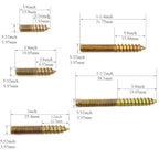 50 Pack Assorted Hanger Bolts Kit - 5 Sizes (5/32-32", 8/5, 3/4, 1, 1-1/4, 1-1/2") - Double Headed Bolts, Wood Dowel Screws - size: 5/32-32"-5 Size-50PCS
