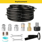 Pressure Washer Drain Jetter – Sewer Jetter Kit for Pressure Washer 50ft 1/4 Inch NPT Hose Nozzles and Adapter 5800PSI Clears Clogs in Pipes & Sewer Lines - size: 50FT X1/4in