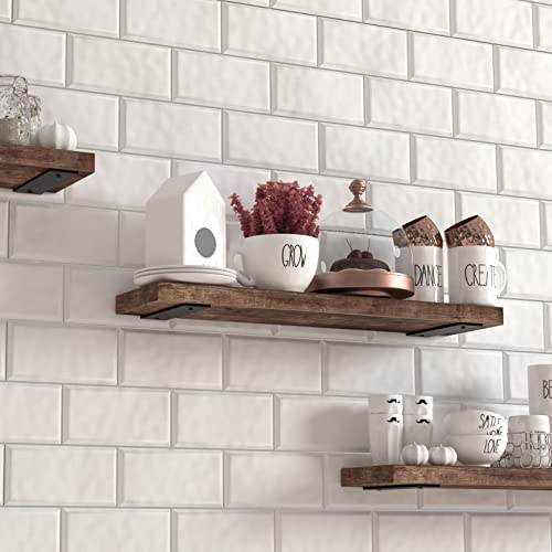 NEODROP 6-Pack 4 Inch Floating Shelf Brackets, Heavy Duty Hidden Shelves Bracket for Kitchen, Nursery, Black Powder Coated Steel - size: 4 Inch, style: 6 Pack