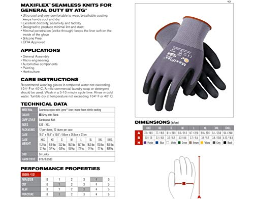 MaxiFlex Cut 34-8743 Cut Resistant Nitrile Coated Work Gloves with Green Knit Shell and Premium Nitrile Coated Micro-Foam Grip on Palm & Fingers - size: X-Large