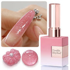 Double Rhythm 0.5Oz Glitter Gel Polish Shimmer Reflective Color for Nail Art Salon DIY Soak Off 15ml Nail Lamp Gel Polish at Home (Light Pink-B1173) - color: Blossom Pale Pink