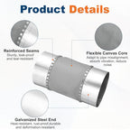 Flexible Duct Connector 4" Galvanized Steel Male Fit Silver 2Pcs - size: 4 Inch