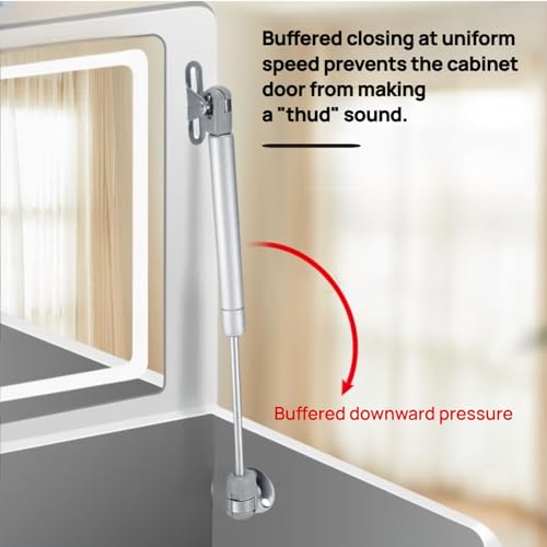 100N Soft Close Safety Gas Strut Hinges, CJQZP 2 Pack Heavy Duty Toy Box & Cabinet Hinges for Curved, Round, Arched & Flat Lids (Black) - color: Black