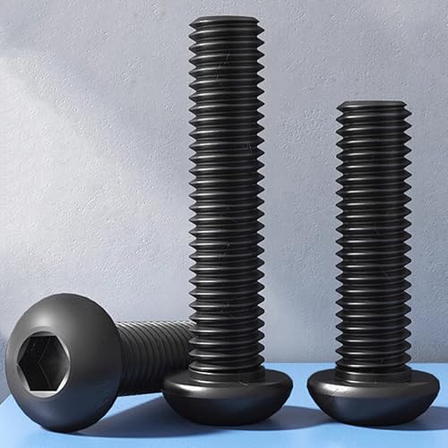 20 PCS M6*12 Cup Head Nuts and Bolts, Hex Head Bolt, Furniture Spare Parts, Crib Bolts Replacement Kit, Fully Threaded, Black Oxide Furniture Screws Connector for Chair Furniture Cots Beds - size: M6*12