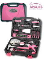 Apollo Tools 135 Piece Household Tool Set, Pink DT0773N1 - color: Pink, size: 135-Piece
