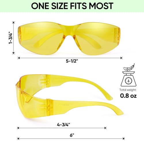 TICONN Clear Safety Glasses for Men & Women, ANSI Z87.1 Safety Goggles - style: 48 Pairs Yellow