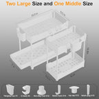 Sevenblue 3-Pack 2-Tier Under Sink Organizers with Sliding Drawers - color: White, size: 14.8 Inch
