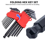 NEIKO 01104A Master Allen Wrench Set, 39 Pc Ball End Hex Key Set, Metric, Standard & Torx, SAE & MM Long Allen Keys 1.27mm to 10mm & 0.05” to 3/8 Inch and T5 to T50, Black Oxide Chrome Vanadium - size: Metric+SAE+Torx - 39pc