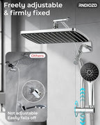 Shower Head with Handheld,High Pressure Chrome Slide Bar ShowerHead - color: C-Chrome, style: Rectangular 12"
