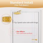 Commercial Heavy Duty Door Closer Large Size with Dullgolden Finish, Hydraulic Self-Closing System - size: Large, style: Dullgolden