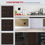 ENERLITES Double Duplex Outlet Covers Wall Plate, 2-Gang, 1 Pack, Brown - color: Brown, size: Screw