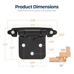 Ravinte Matte Black Cabinet Hinges, 1/2 Inch Overlay, 60 Pack (30 Pairs) - color: Black