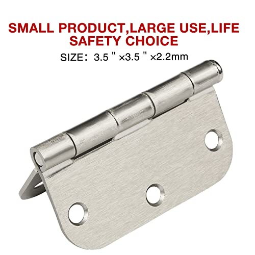 TDCHINGES Rounded Door Hinges Brushed Nickel 3.5 Inch 5/8" Radius 36 Pack - color: Satin Nickel-Rounded, size: 36 Pack