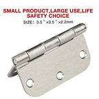TDCHINGES Rounded Door Hinges Brushed Nickel 3.5"x3 1/2"5/8" Radius 42 Pack - color: Satin Nickel-Rounded, size: 42 Pack
