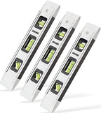 DOWELL 9 Inch Magnetic Spirit Level, Leveler Tool, 3-Pack, White - color: 3pcs-white