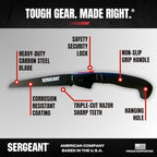 SERGEANT Folding Hand Saw with Pouch. Pruning hand saw. Best for Wood, Bone, PVC, Tree Pruning, Gardening, Camping, Hunting, Outdoors, Tool Box. Rugged 7" Steel Blade & Slip-Resistant Rubber Grip.