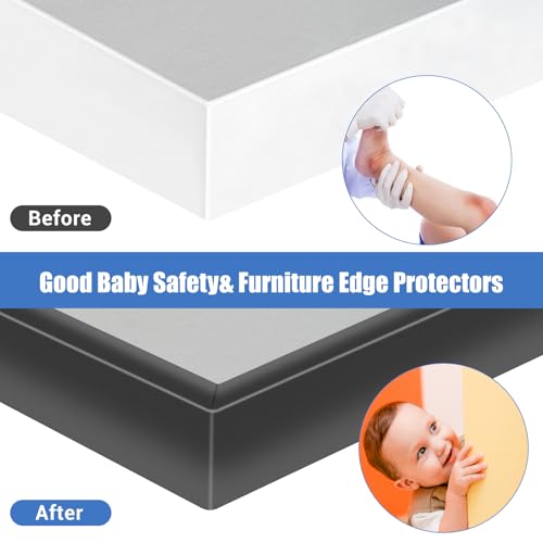 Rubber Edge Trim, Self-Adhesive U Shaped Edge Protector for Plywood, Cabinet, 1-7/8" Wood Edge Banding, Flexible Furniture Repair, EPDM Material, Fit 1-7/8"(48mm), Length 20Ft, Black - size: Fit 1-7/8"- L20'