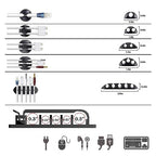 ELII 300PCS Cable Management Kit,4 Cable Sleeve 35 Cable Clips - color: Black