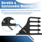 Cable Stackers 200 Pack, Multi-Cable Electrical Wire Clips with Steel Nails - color: Black